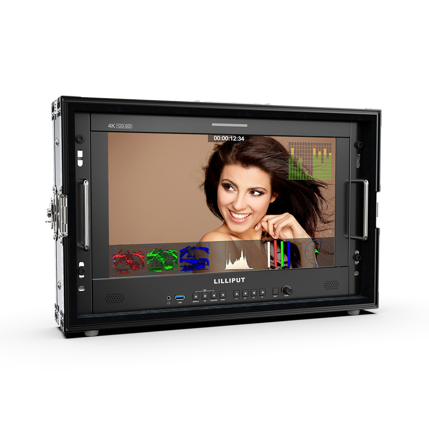 Lilliput Q18FC 17.3 inch 12G-SDI 4K monitor with Flightcase