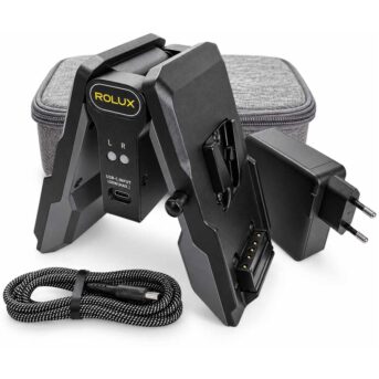 Rolux Powerfold1 – Faltbares V-Mount Doppelladegerät mit USB-C - Produktbild 1
