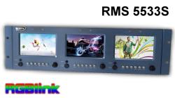 RGBLink RMS 5533S LCD Rack monitor 3 x 5 inch limited ed.
