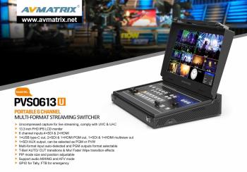AVMATRIX compact videomixer PVS0613U 13.3 inch monitor