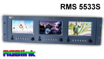 RGBLink RMS 5533S LCD Rack Monitor 3 x 5 Zoll HD Sondermodell