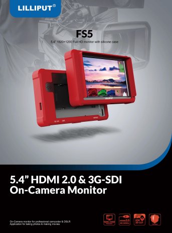 Lilliput FS5 On-Camera Monitor 5,4" HDMI 2.0 & SDI - Produktbild 1