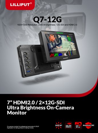 LILLIPUT Q7-12G – 7" On-Camera Monitor mit 12G-SDI – 7 Inch 12 G SDI ON CAMERA MONITOR 1