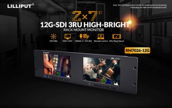 Lilliput RM-7026-12G Doppel 7 Zoll Rackmount High Brightness – Dual 7 Inch 12 G SDI 3 RU Rackmount Monitor 1