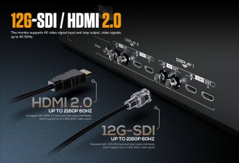 Lilliput RM-7026-12G Doppel 7 Zoll Rackmount High Brightness – Dual 7 Inch 12 G SDI 3 RU Rackmount Monitor
