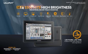 Lilliput TK1019C – 10,1" Industrie-Monitor – TK 1019 10 . 1 Inch 1500 Nits Touch Screen Monitor