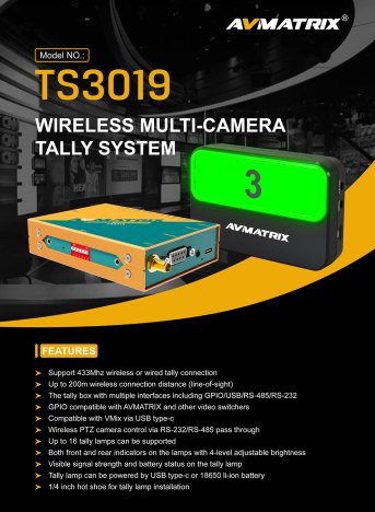 AVMATRIX TS3019-4 Drahtloses Tally-System 4er Set - Produktbild 1